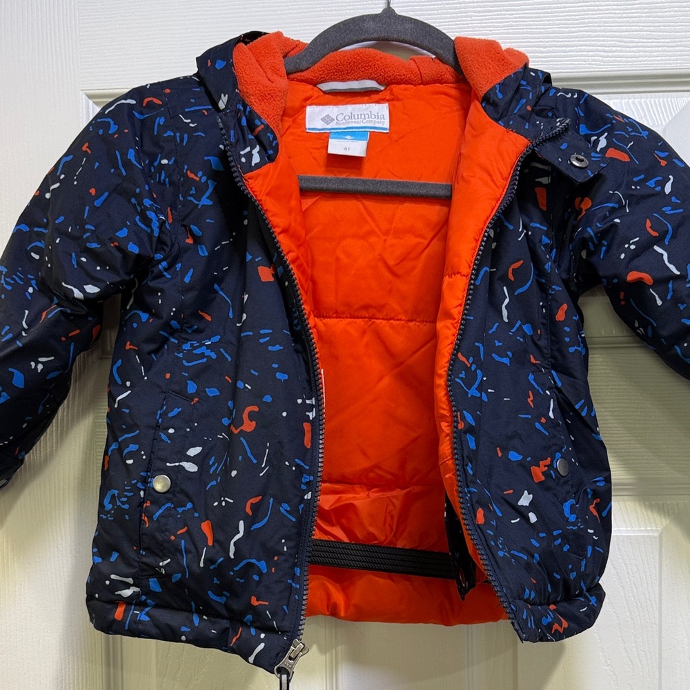 Columbia Kids' Navy Jacket with Orange Lining